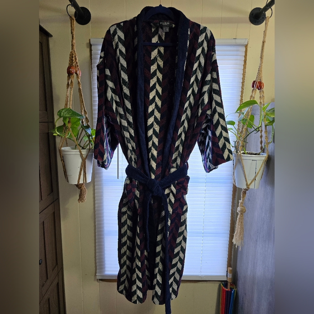 Vintage Early 1990s Bill Blass Men's Bathrobe